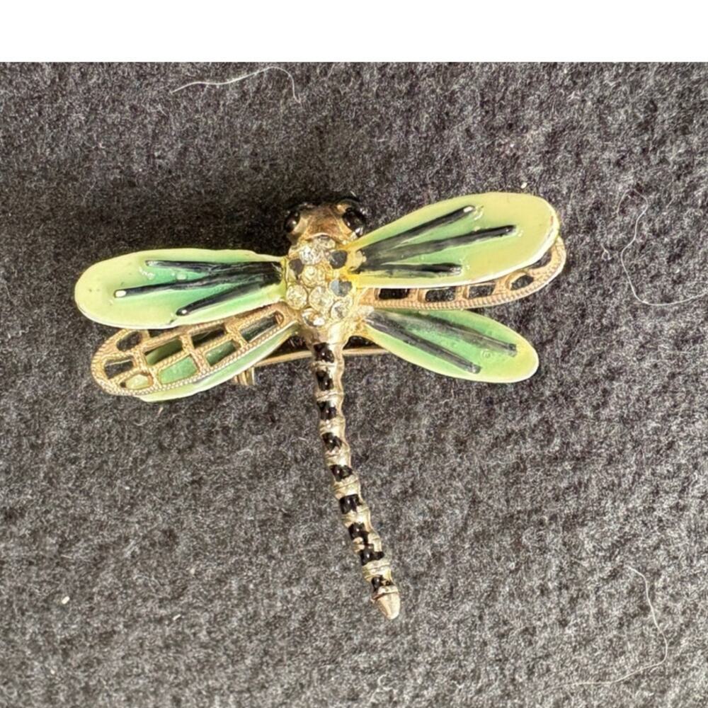 Vintage Capri Enamel Dragonfly Brooch